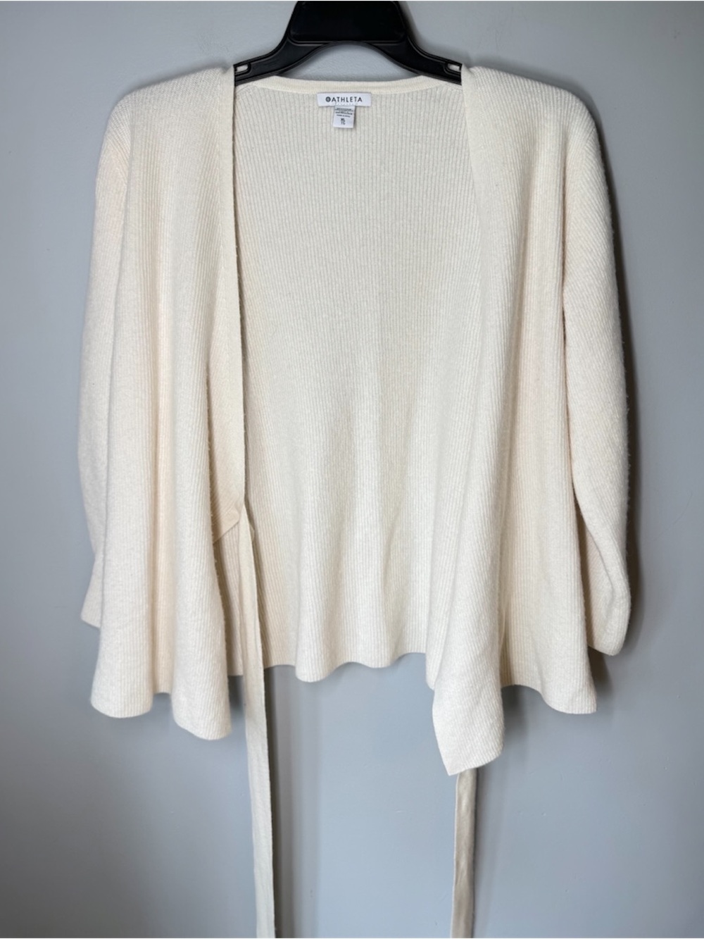 Merino Wool and Cashmere wrap sweater cream - Picture 4 of 11